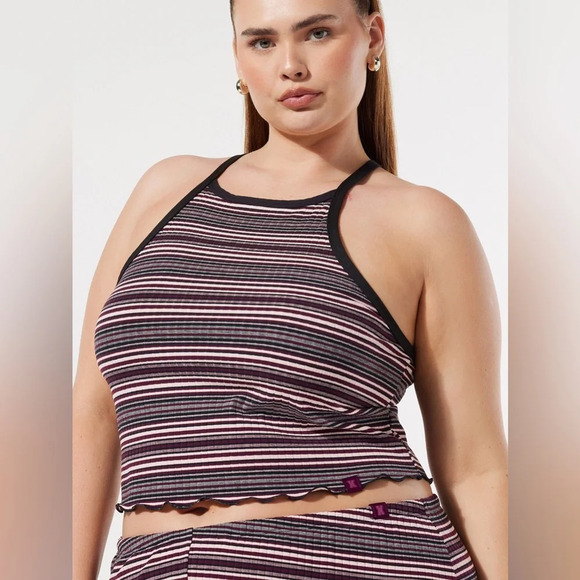 Savage x Fenty SET Thicc Rib Cami and Booty Short in Fine Wine Purple Line Werk - Picture 4 of 14